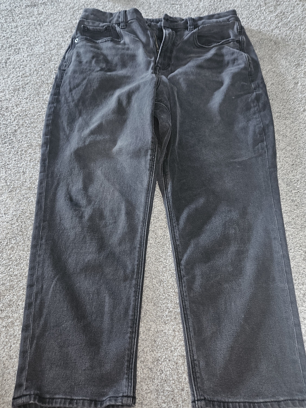 American Eagle Outfitters Curvy Mom Jeans Cropped Straight Black Jeans